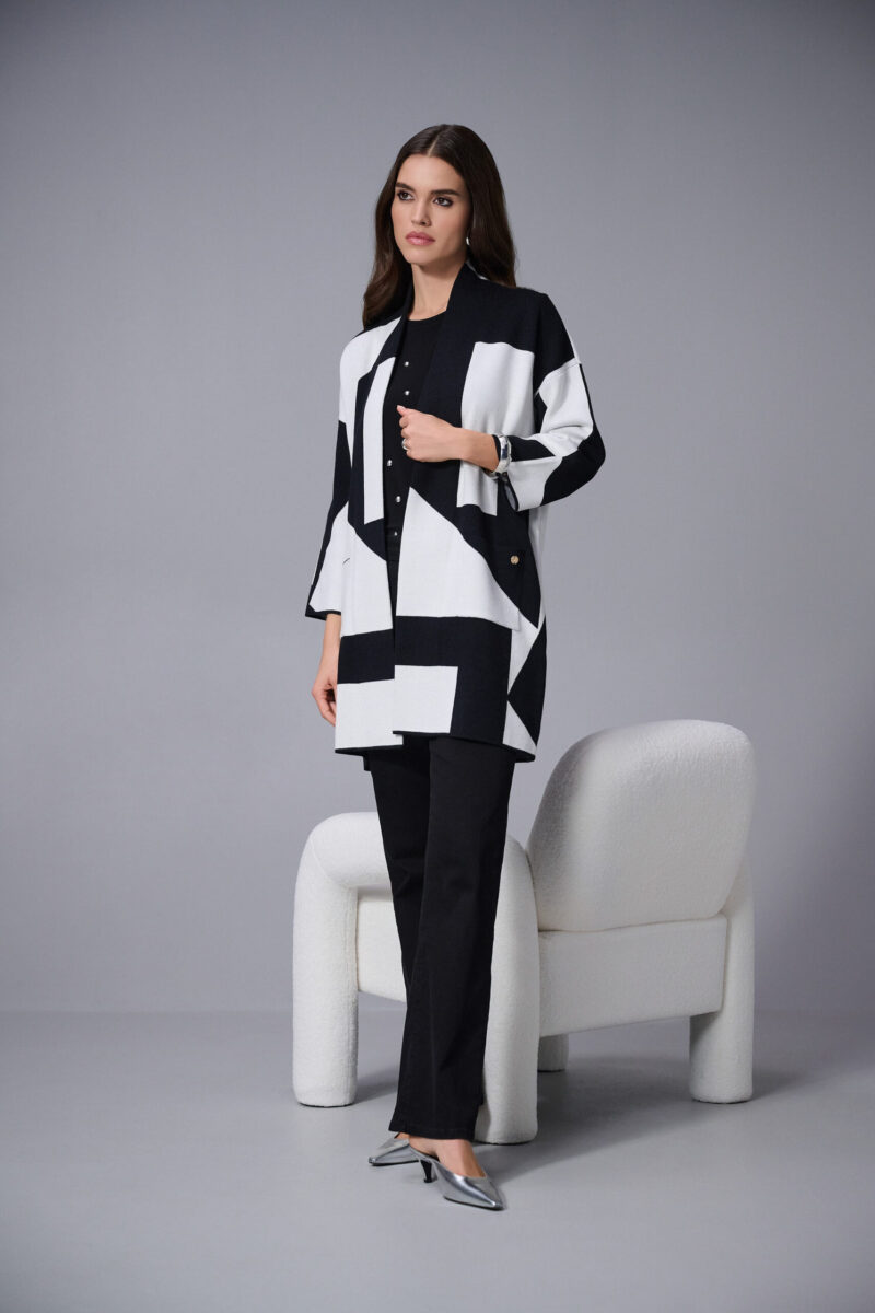 Joseph Ribkoff cardi zwart/wit 253901 - Afbeelding 5