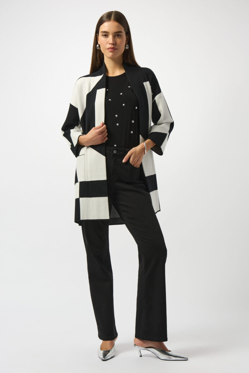 Joseph Ribkoff cardi zwart/wit 253901 - Afbeelding 2