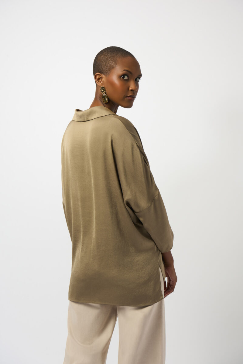 Joseph Ribkoff bloes java satin look - Afbeelding 4