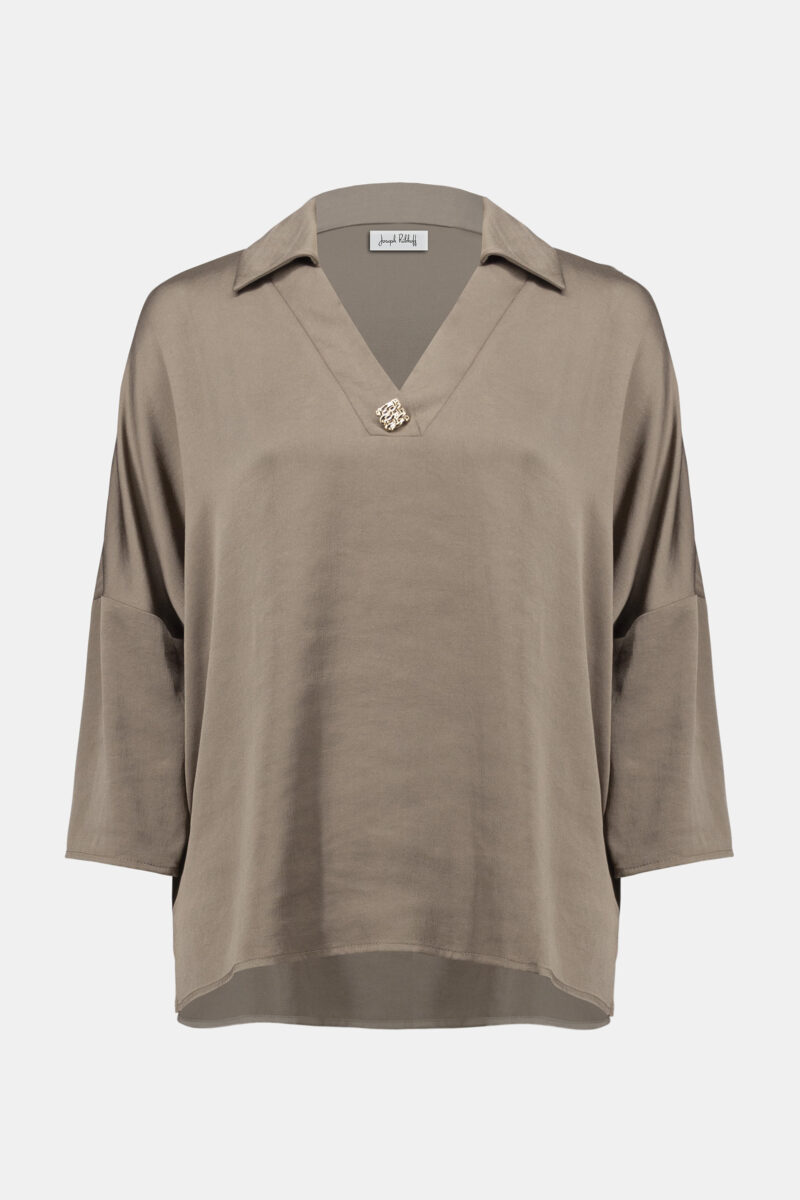 Joseph Ribkoff bloes java satin look - Afbeelding 5