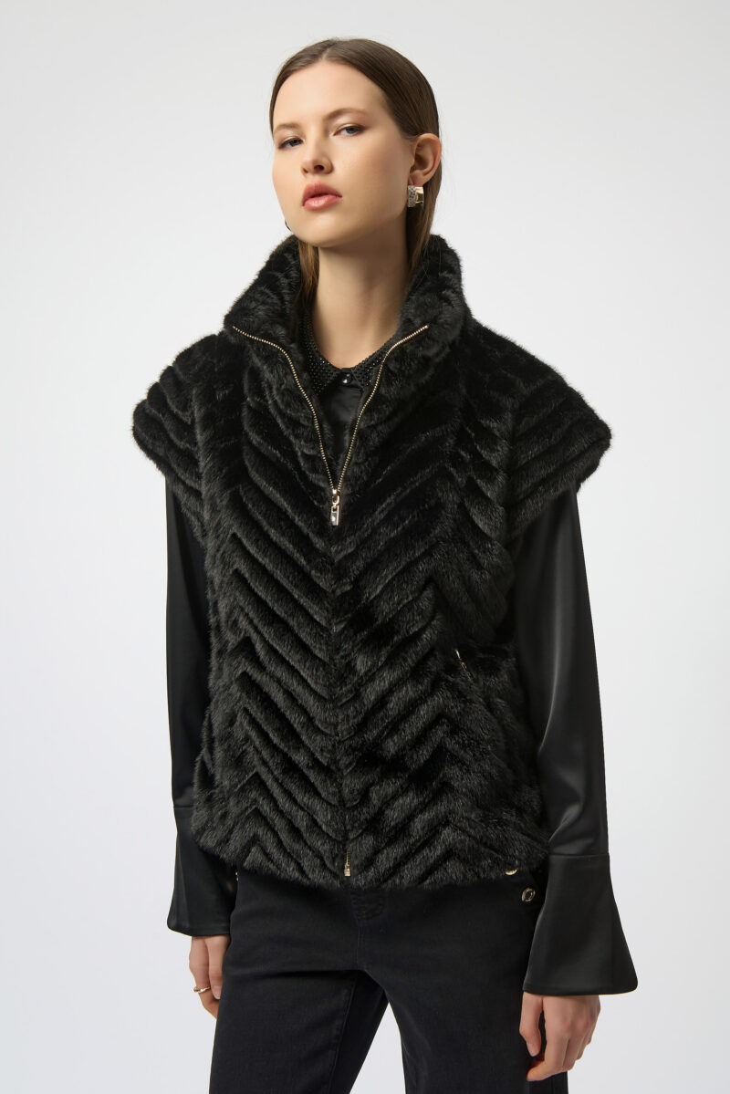 Joseph Ribkoff fluffy gilet 254906 zwart
