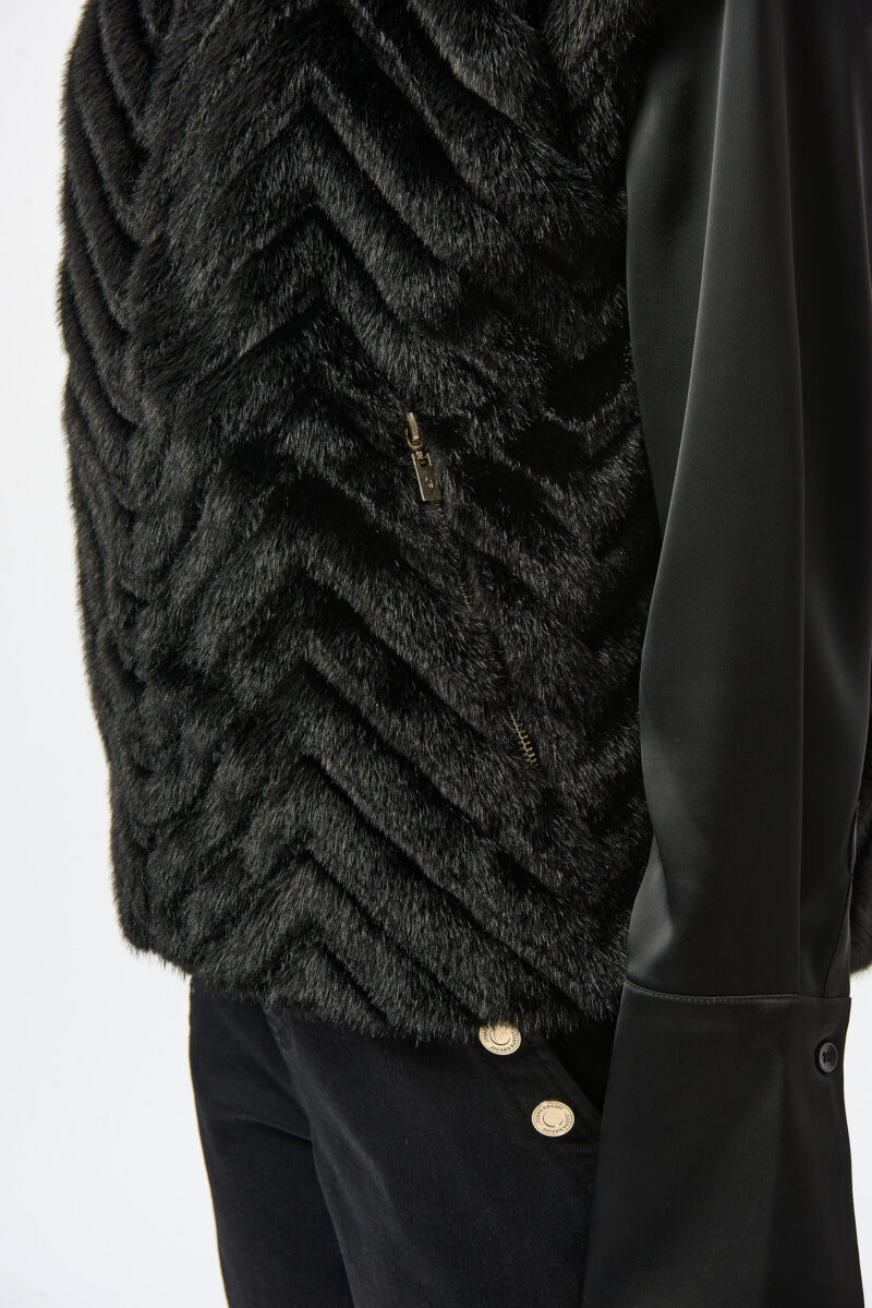 Joseph Ribkoff fluffy gilet 254906 zwart - Afbeelding 2