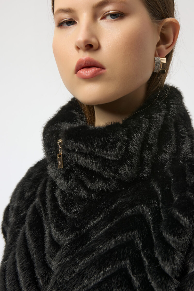 Joseph Ribkoff fluffy gilet 254906 zwart - Afbeelding 3