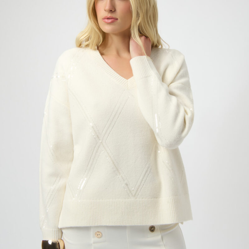 Joseph ribkoff pull lovertjes ecru