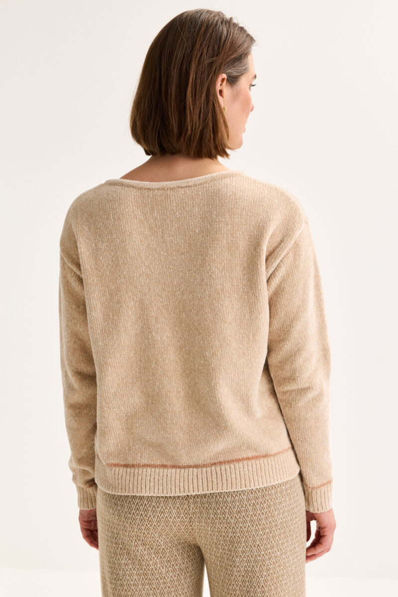 Mayerline V-hals trui in chenille met lurex - Afbeelding 2