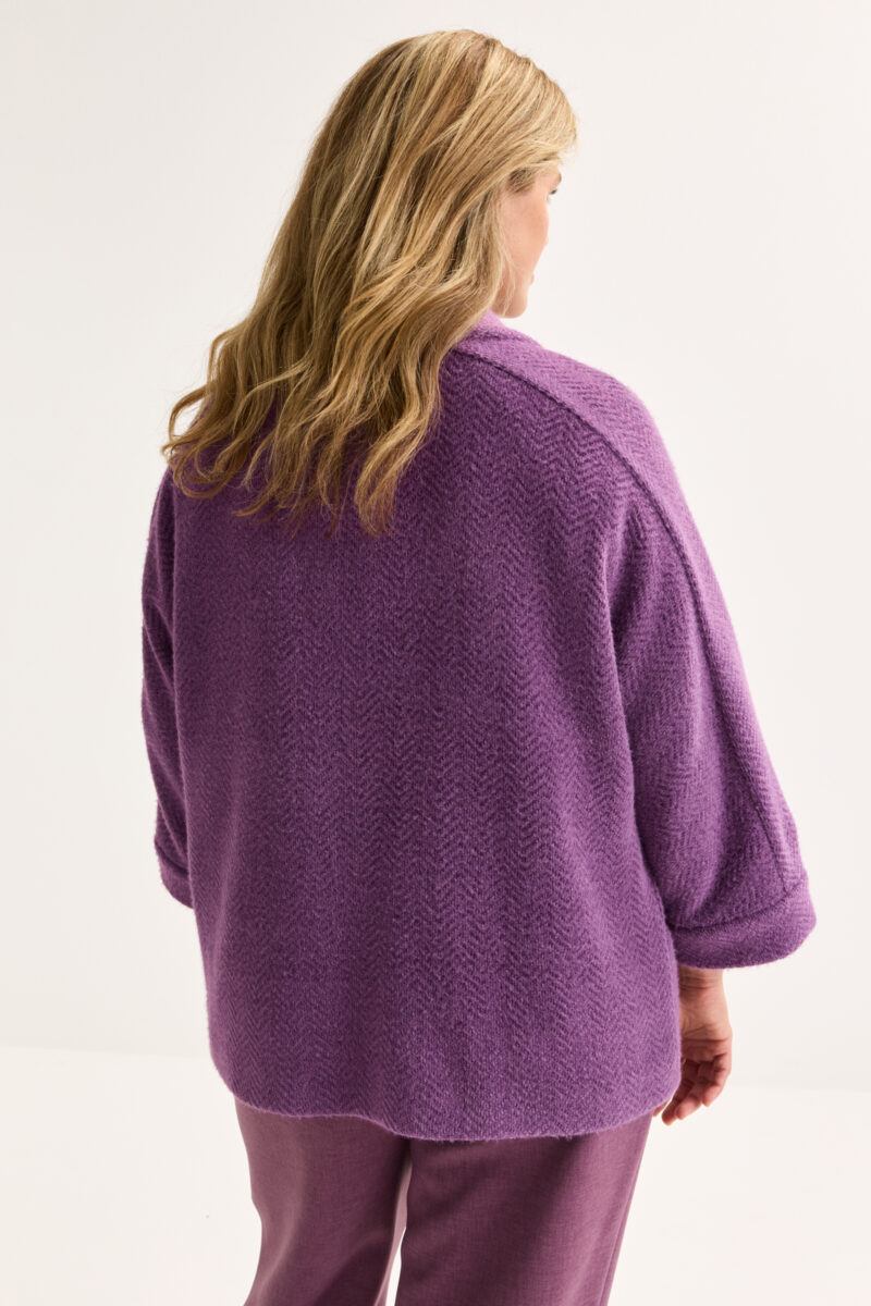 Mayerline Vleermuisjasje in chenille met visgraatjacquard mauve - Afbeelding 2