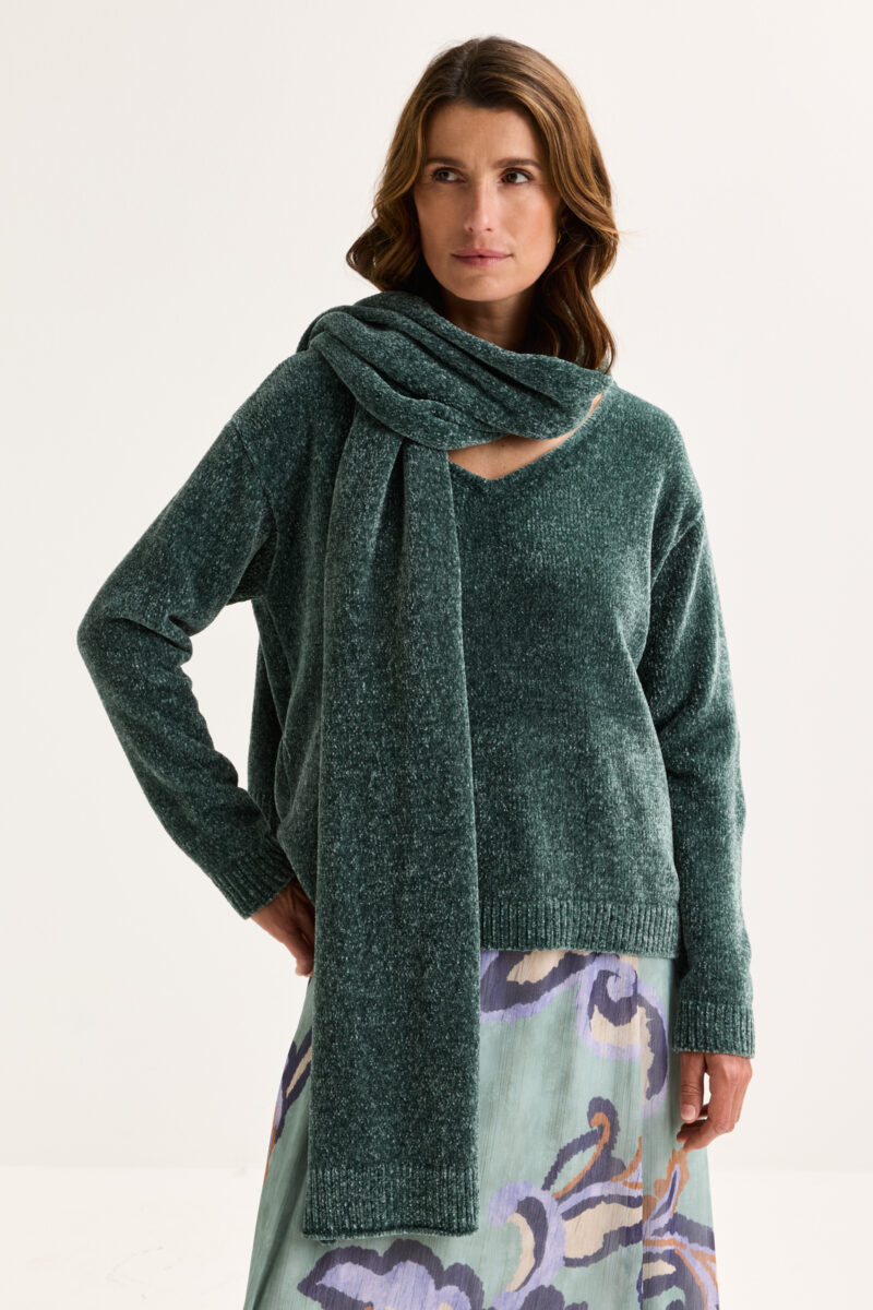 Mayerline V-hals trui in chenille met lurex - Afbeelding 3