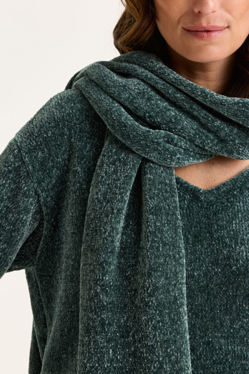 Mayerline V-hals trui in chenille met lurex - Afbeelding 2