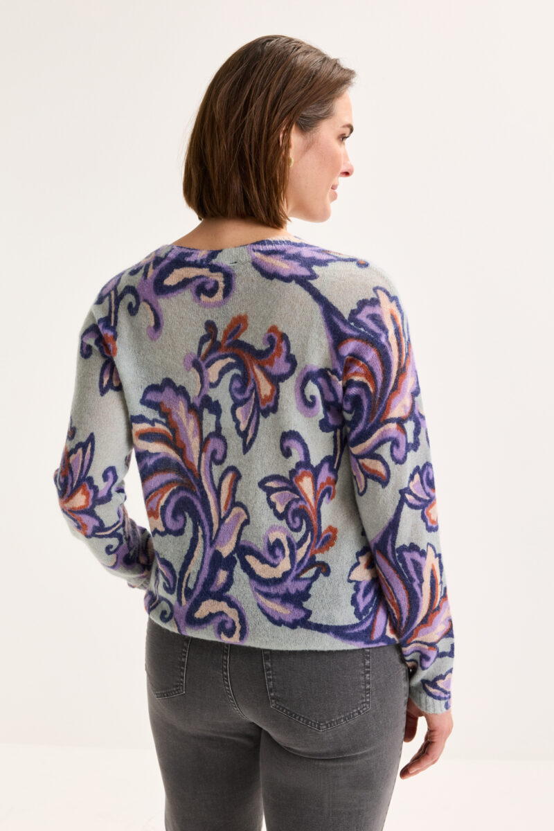 Mayerline Mohairtrui met barokke print en ronde hals - Afbeelding 3