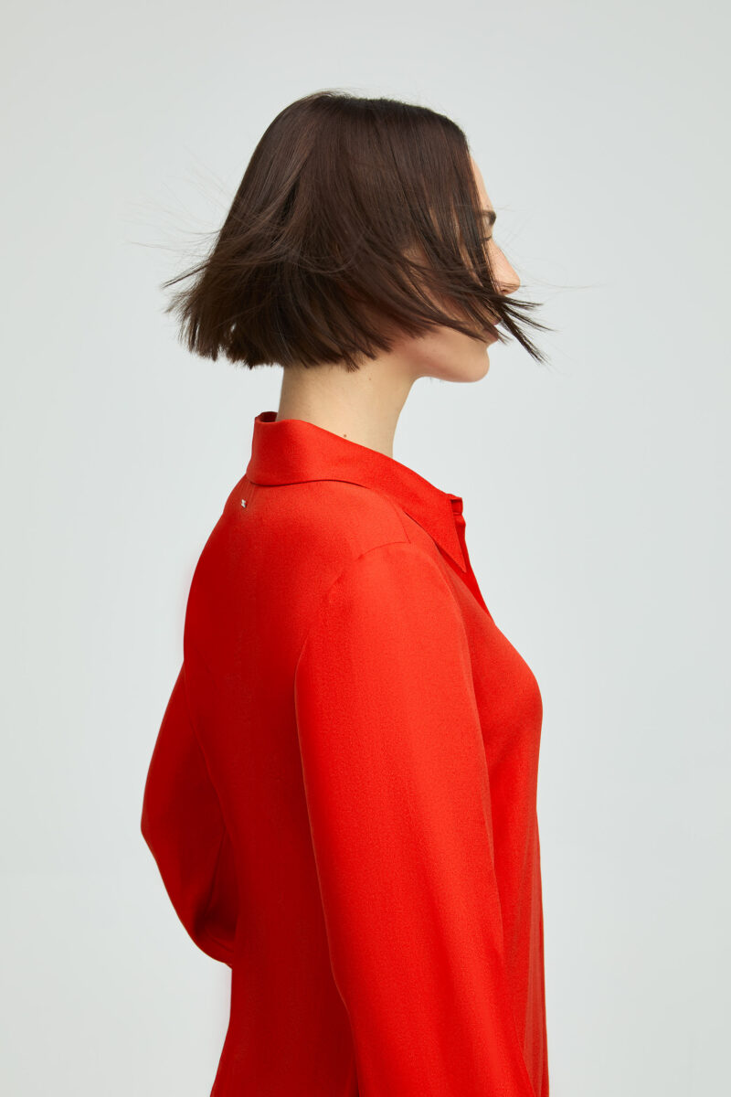 Xandres Elegante blouse met hemdkraag rood - Afbeelding 5