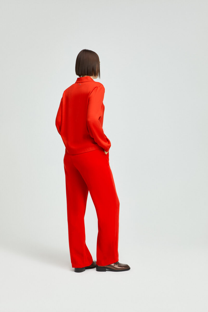 Xandres Elegante blouse met hemdkraag rood - Afbeelding 3
