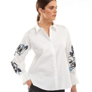 Atmos hemdsbloes wit/heaven pailletten