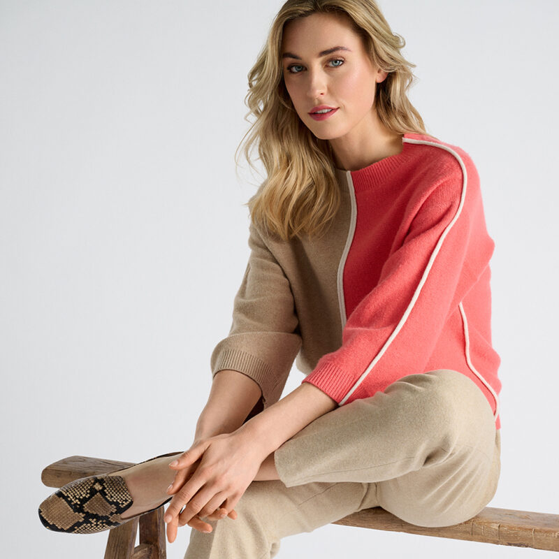 Marie Mero pull koraal+walnut