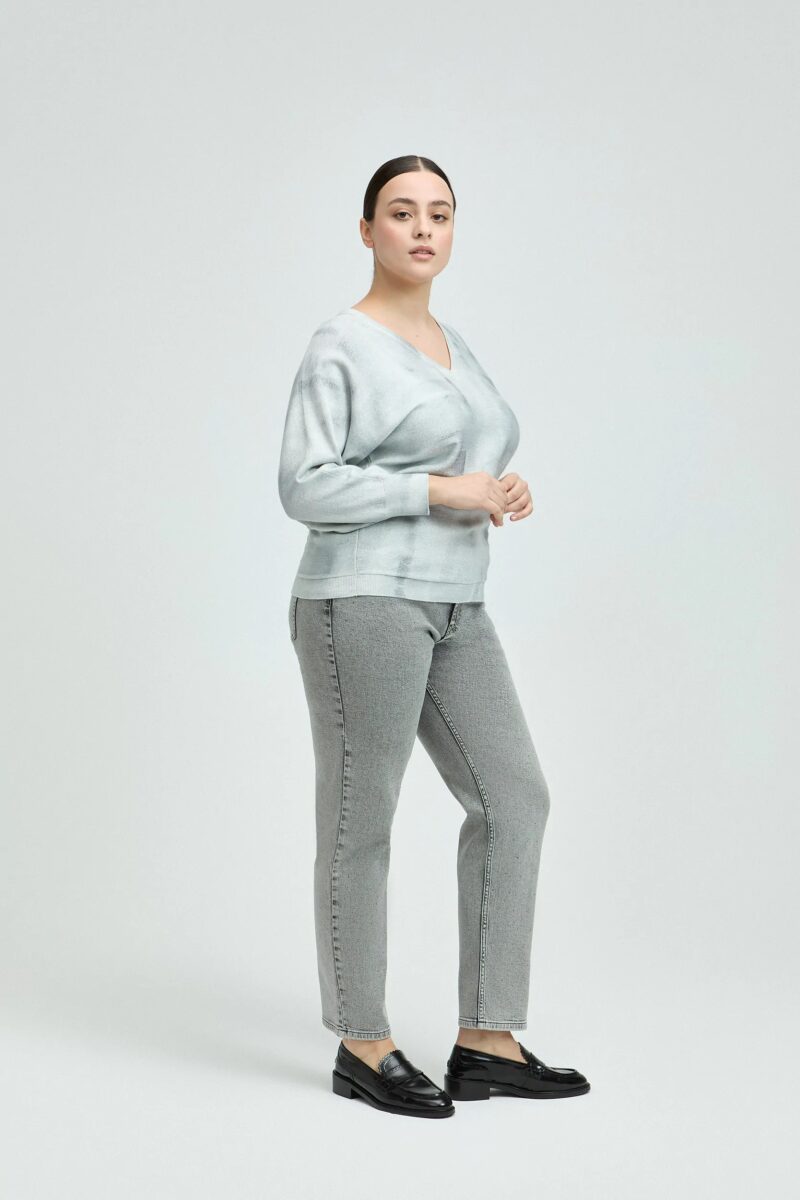 Xandres Trui met V-hals grijs