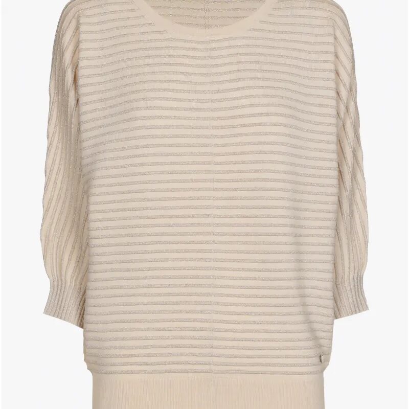 Xandres Trui in lurex met ronde hals ecru