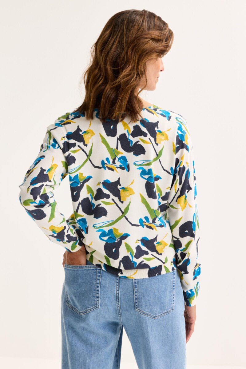 Mayerline pull V-halstrui met aquarelprint - Afbeelding 2