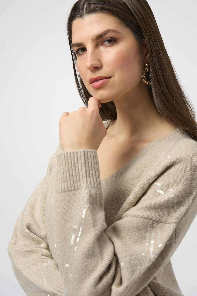 Joseph Ribkoff trui taupe - Afbeelding 2