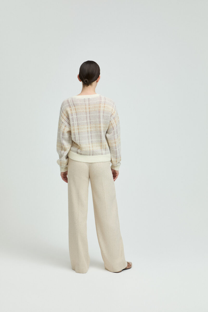 Xandres pull ruitenmotief beige - Afbeelding 3