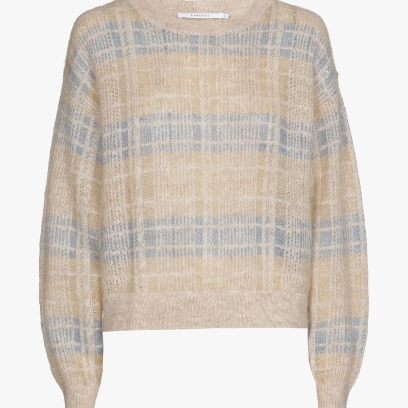 Xandres pull ruitenmotief blauw