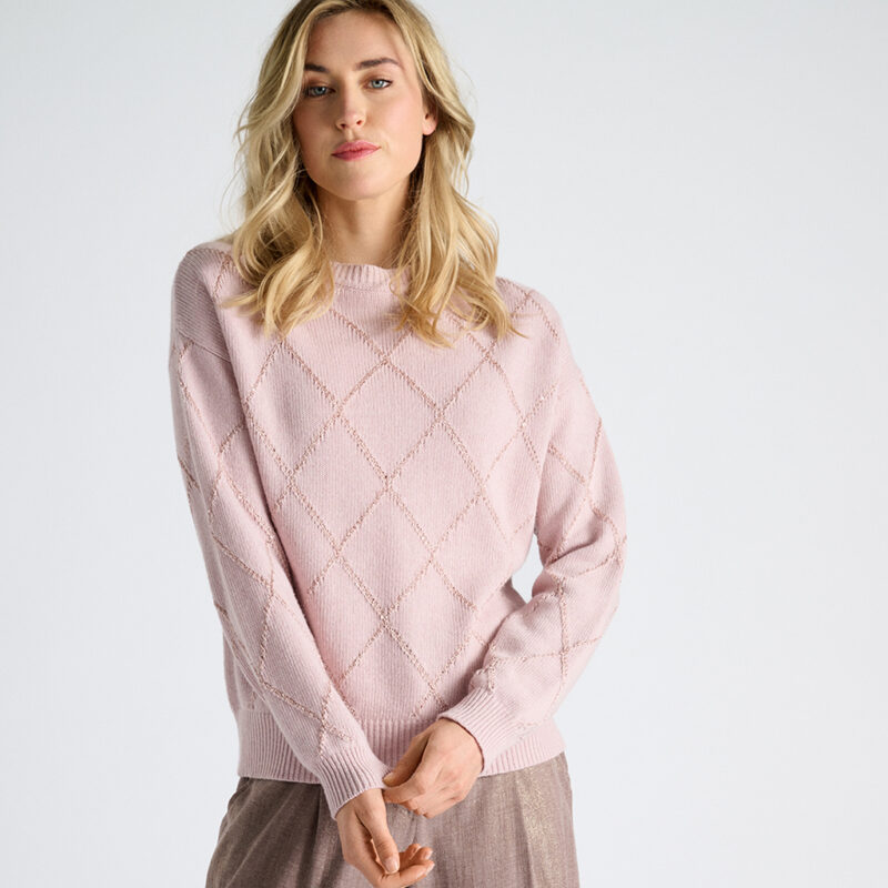Marie Mero pull rose ruitenprint - Afbeelding 2