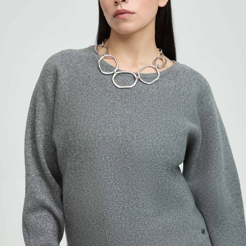 Xandres Lurex dégradé pull grijs