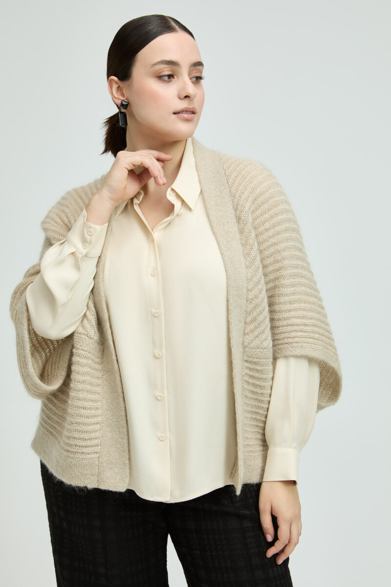 Xandres Hemdblouse met knopen champagne