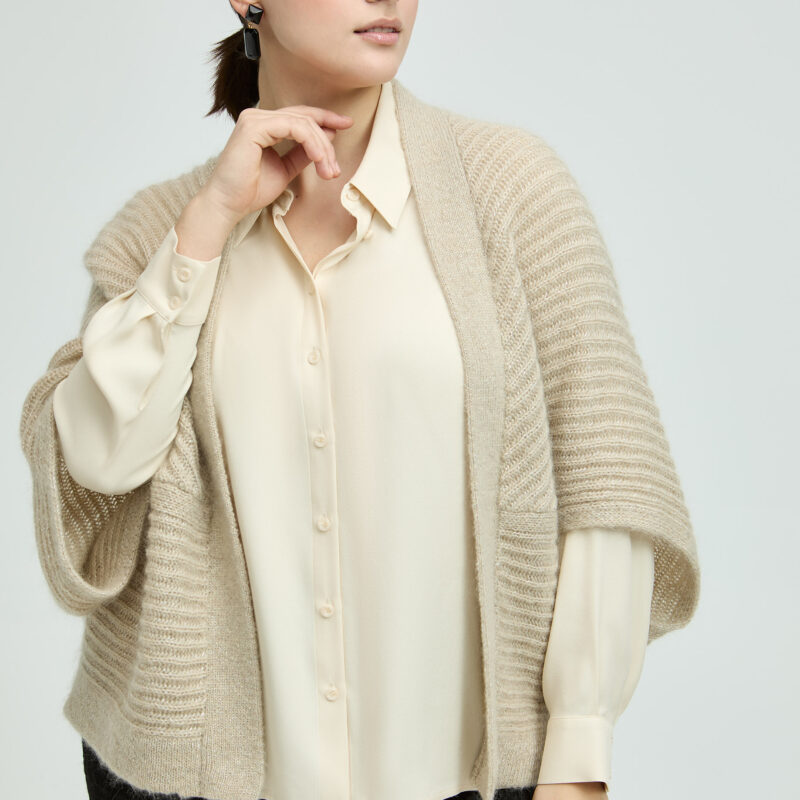 Xandres Hemdblouse met knopen champagne