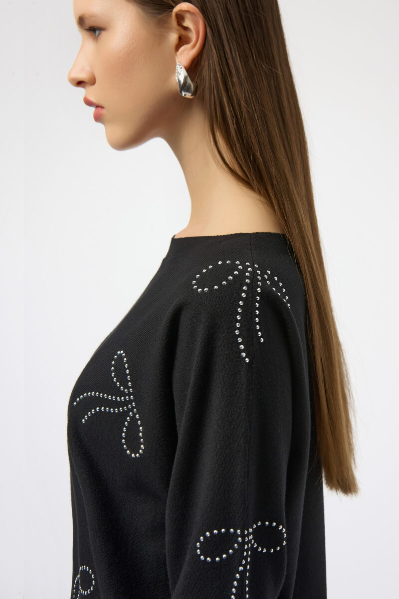 Joseph Ribkoff trui zwart, ribbon - Afbeelding 3