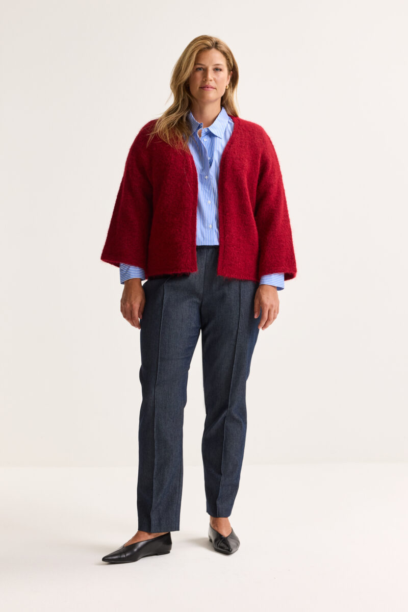 Mayerline cardi/poncho rood aldania - Afbeelding 4