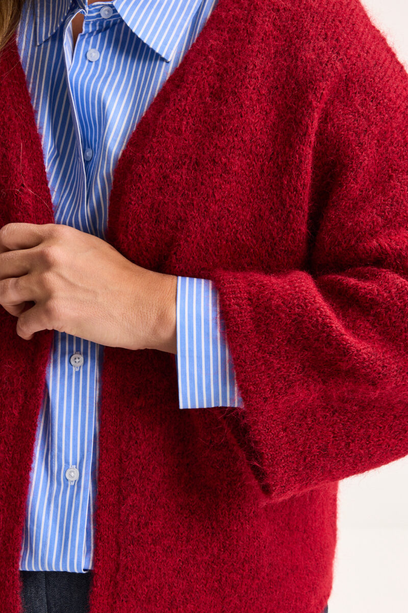 Mayerline cardi/poncho rood aldania - Afbeelding 2
