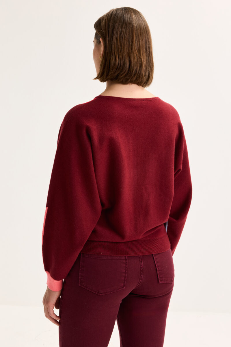Mayerline Colourblocking trui met vleermuismouw bordeaux - Afbeelding 4