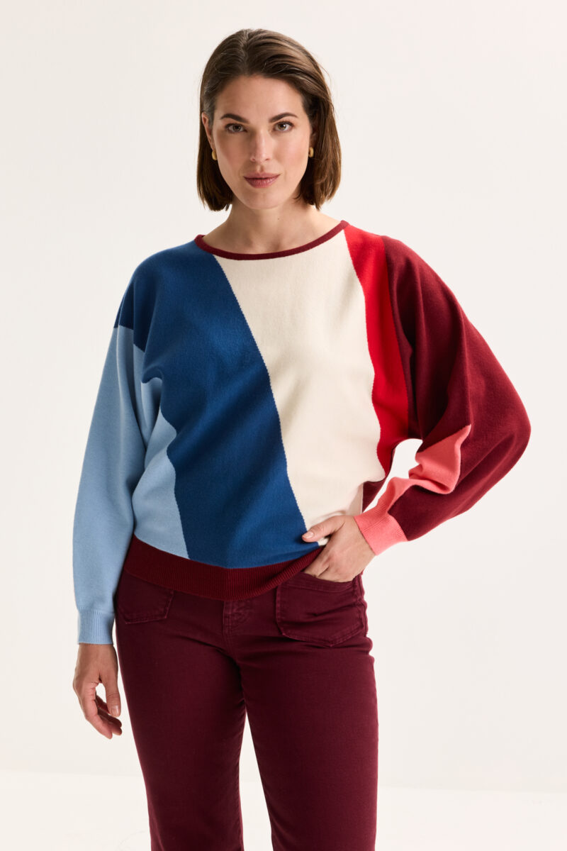 Mayerline Colourblocking trui met vleermuismouw bordeaux