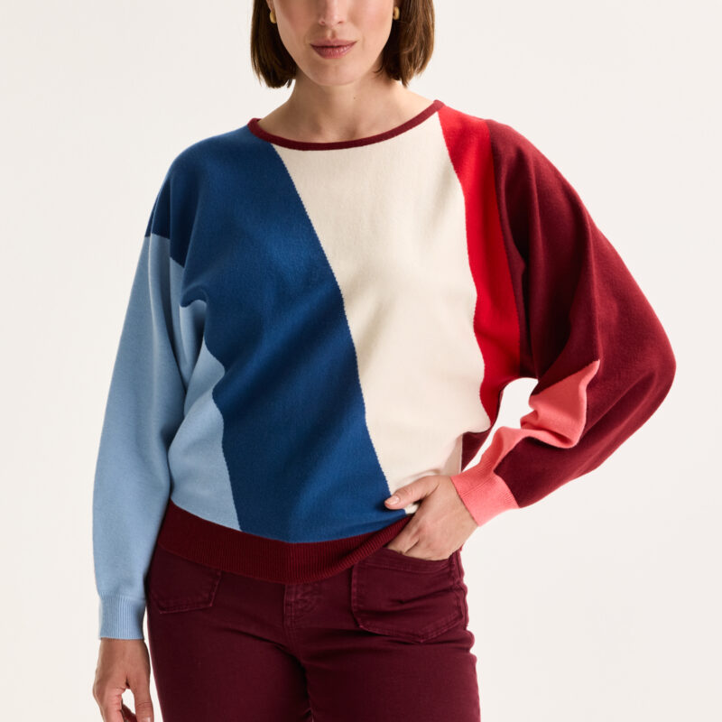 Mayerline Colourblocking trui met vleermuismouw bordeaux