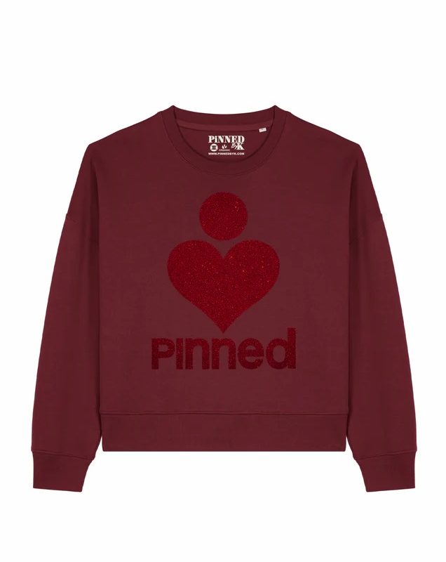 Pinned By K sweater pinned burgundy
