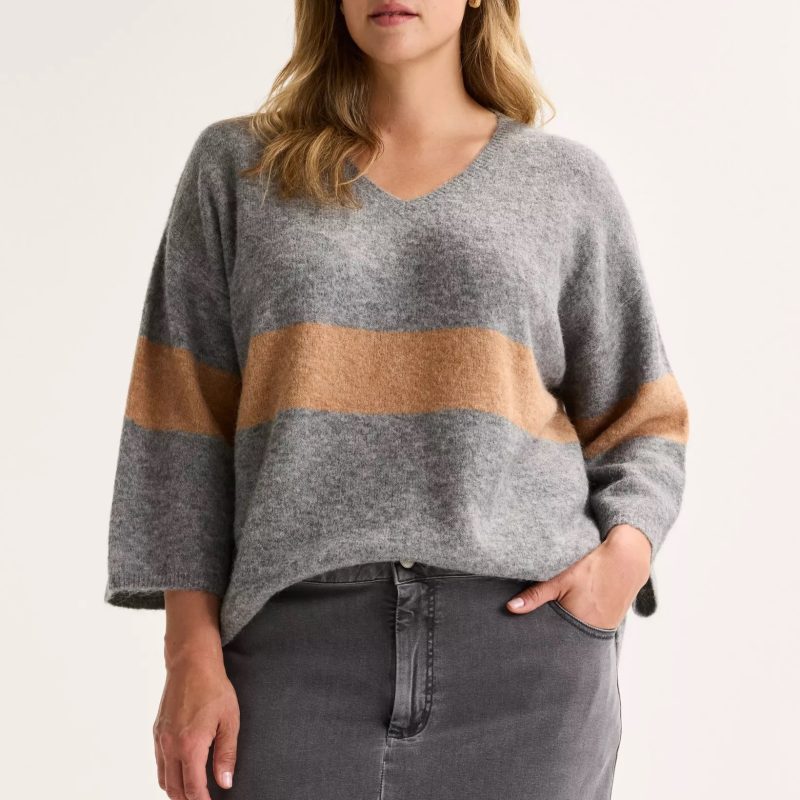 Mayerline pull v-hals cognac armor