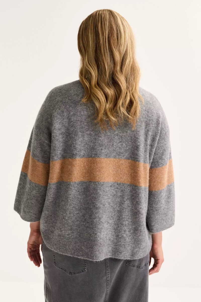 Mayerline pull v-hals cognac armor - Afbeelding 2