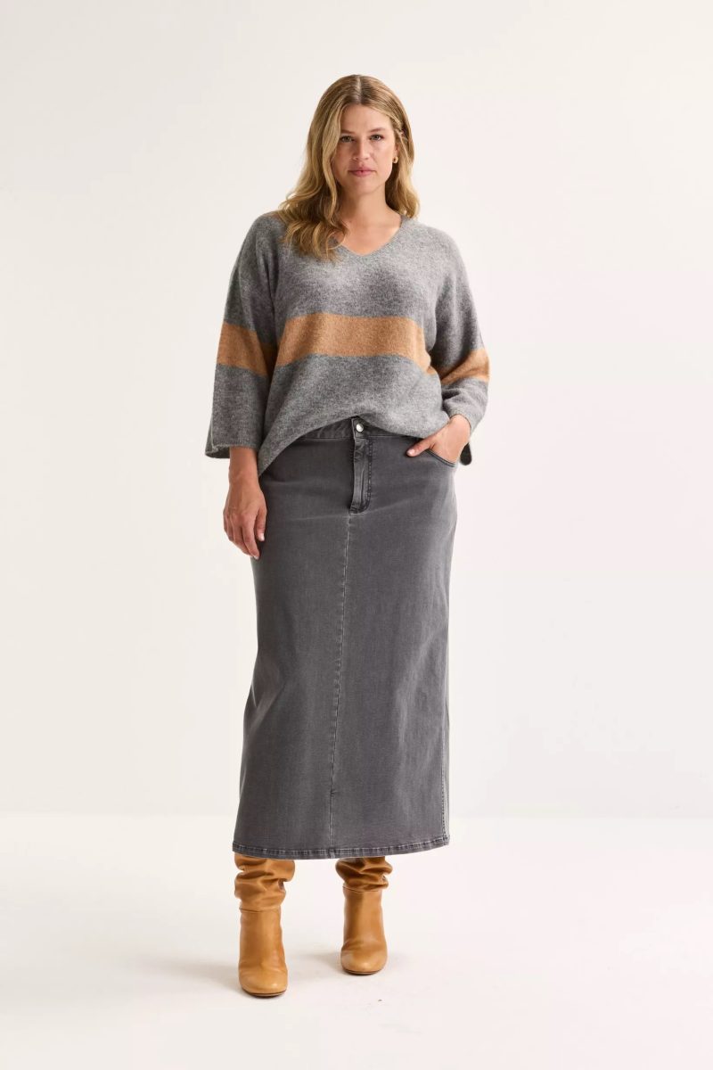 Mayerline pull v-hals cognac armor - Afbeelding 3