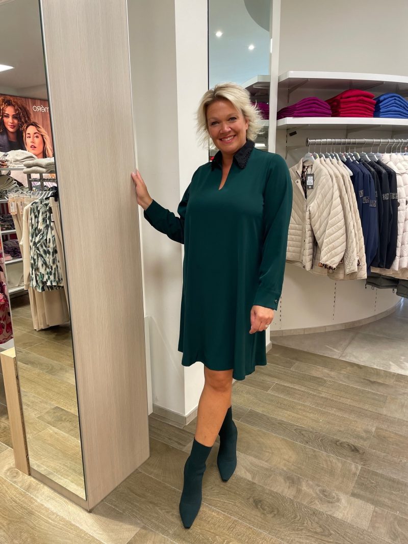 Dame Blanche kleed petrol groen
