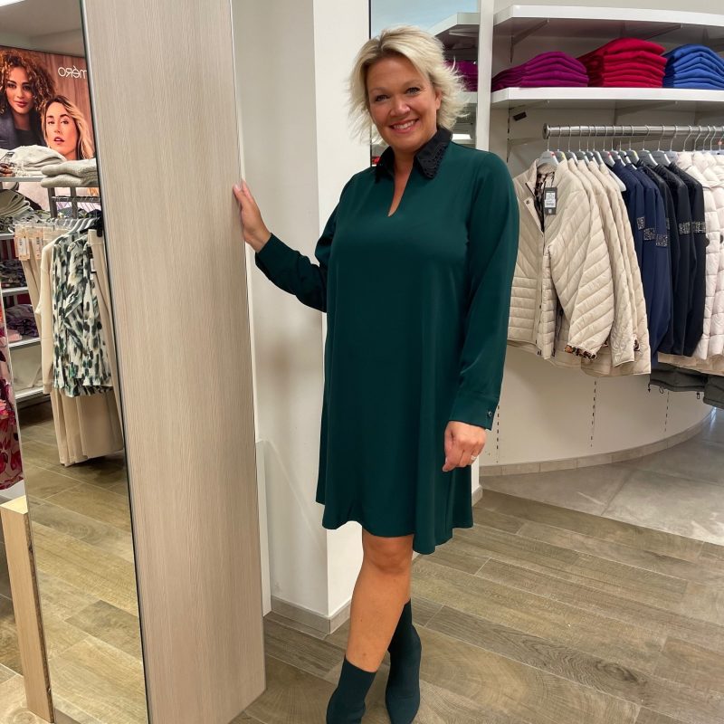 Dame Blanche kleed petrol groen