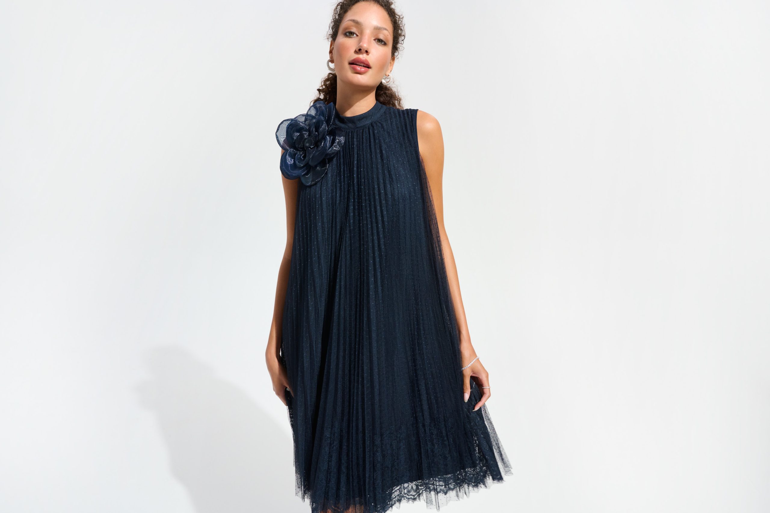 Joseph Ribkoff kleed plissé marine