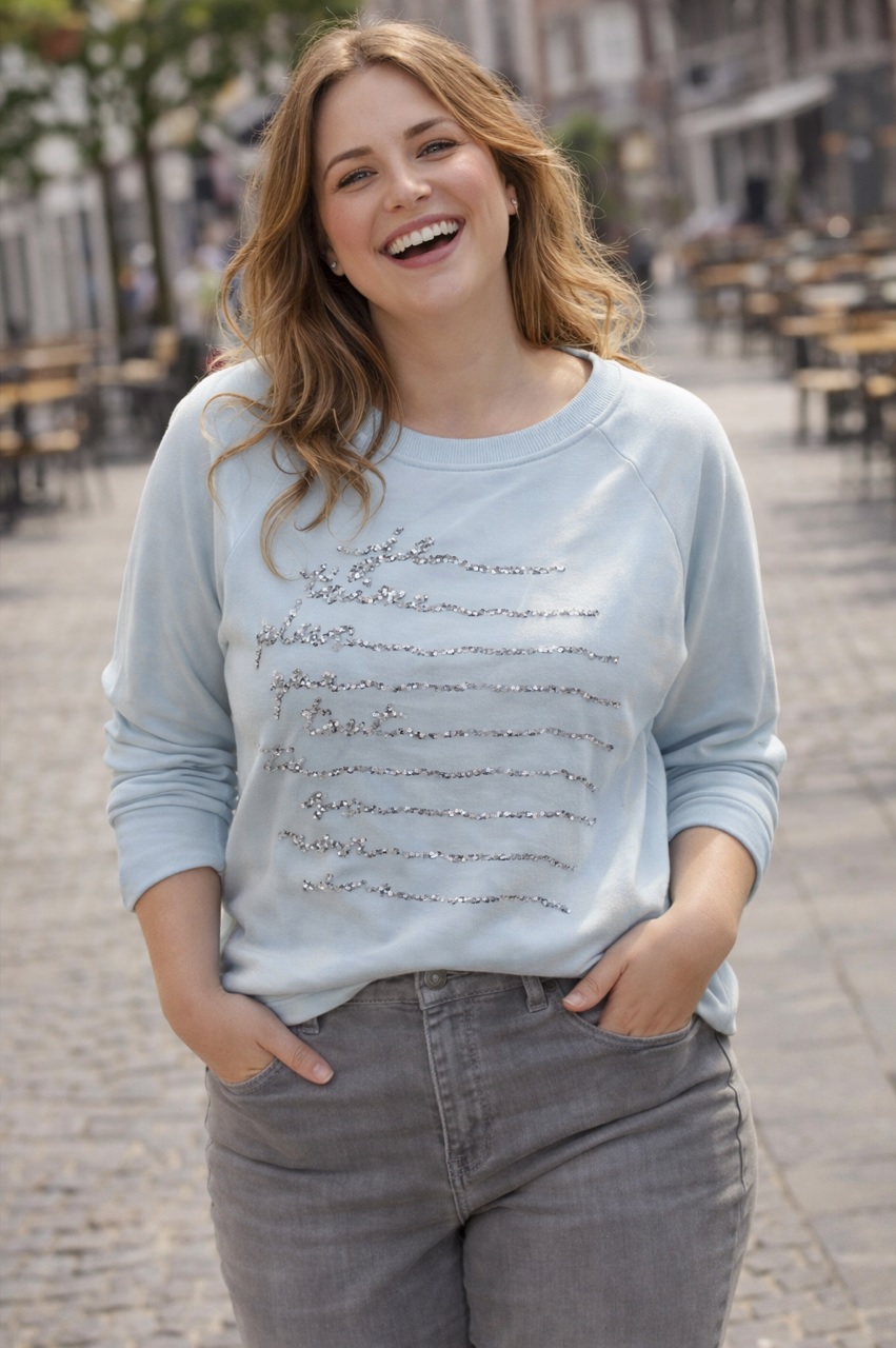 Margittes pull lichtblauw je t'aime