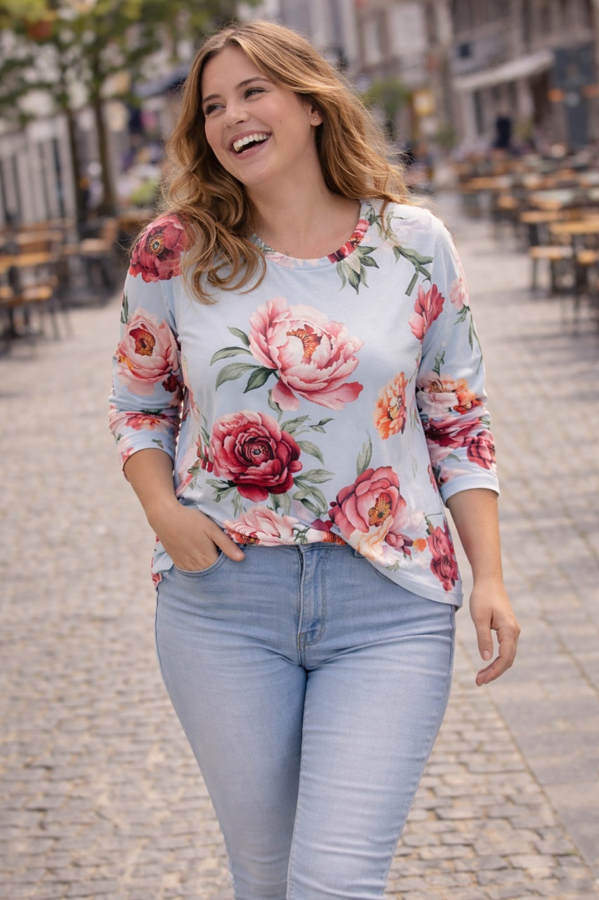 Margittes sweater soft flowers