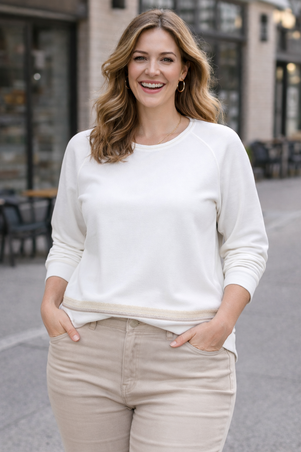 Margittes Pull ecru/beige bies