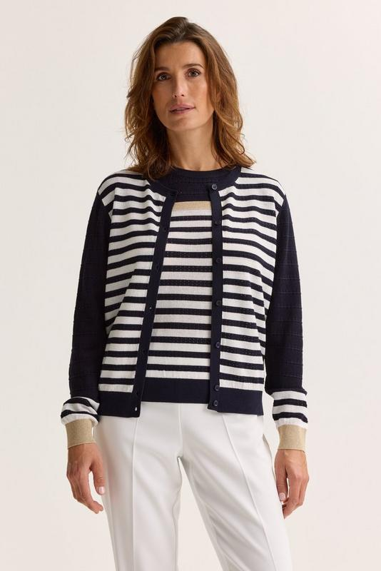 Mayerline cardigan met Bretonse streep marine