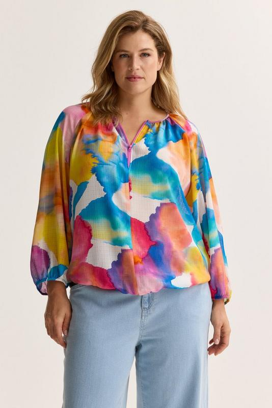 Mayerline blouse in seersucker op elastiek
