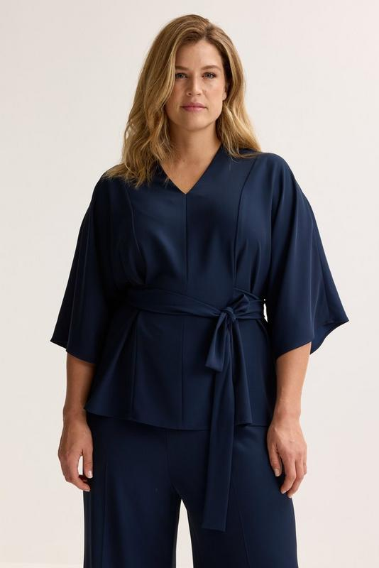 Mayerline V-halstuniek met vlindermouw blauw