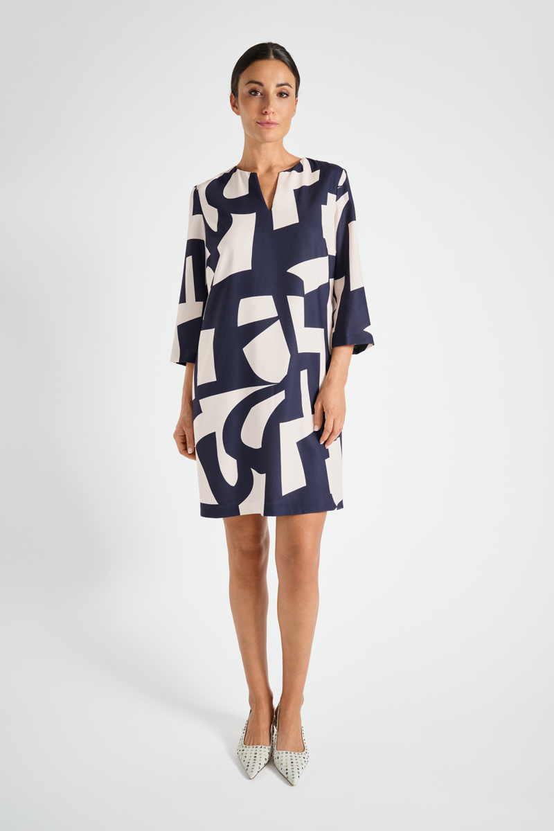 Marie Mero kleed met grafische print dt08