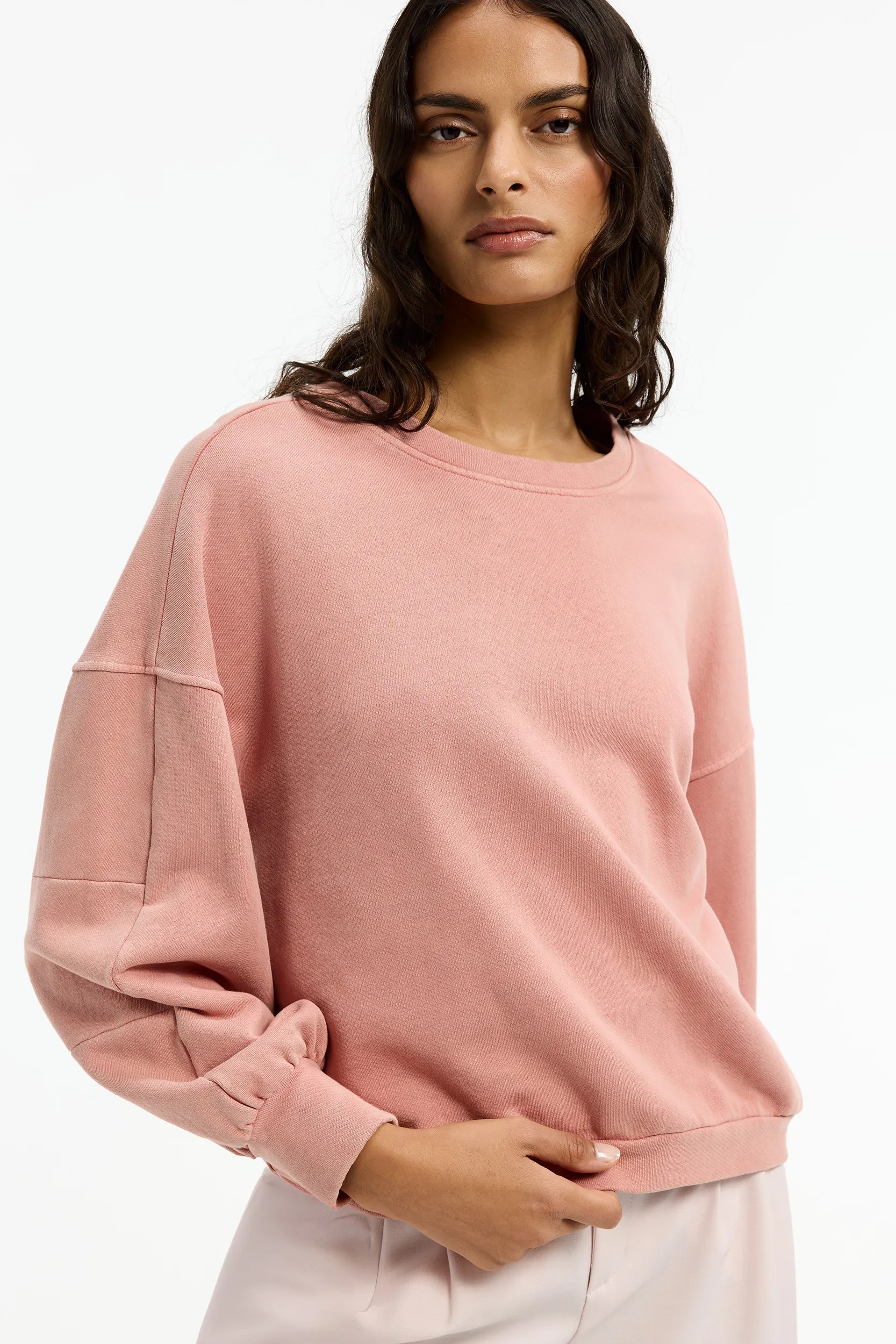 Xandres Sweater met wash-off effect rose