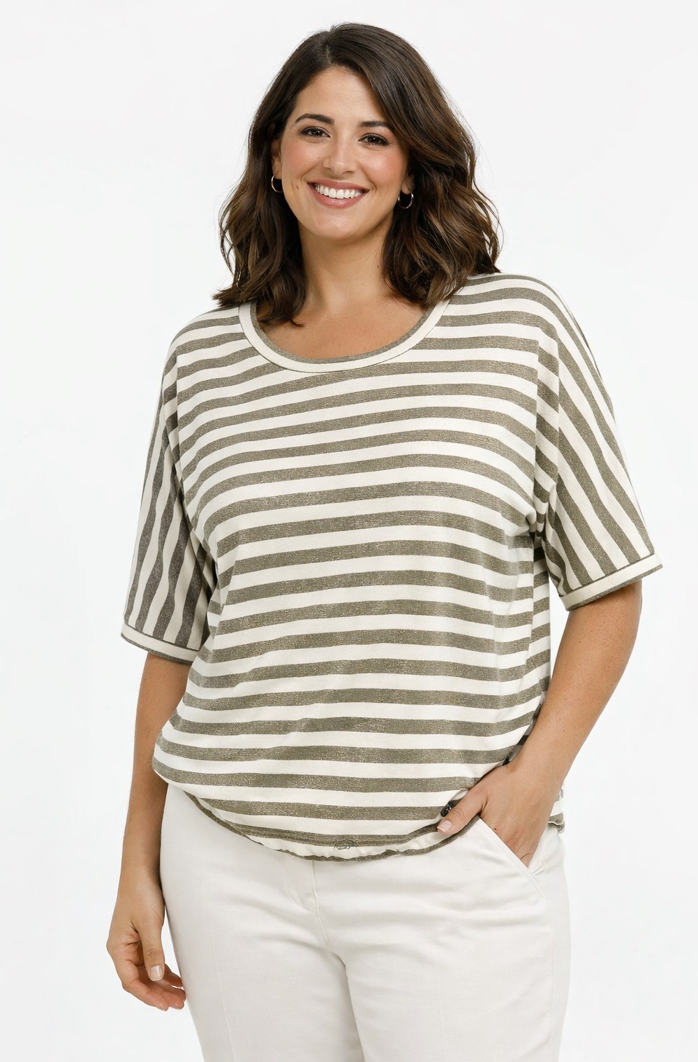 Xandres T-shirt met lurex strepen hirokar