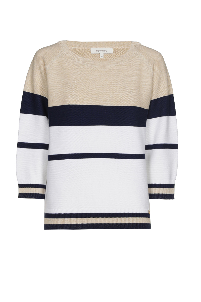 Marie Mero Pull marine/goud/wit pu52